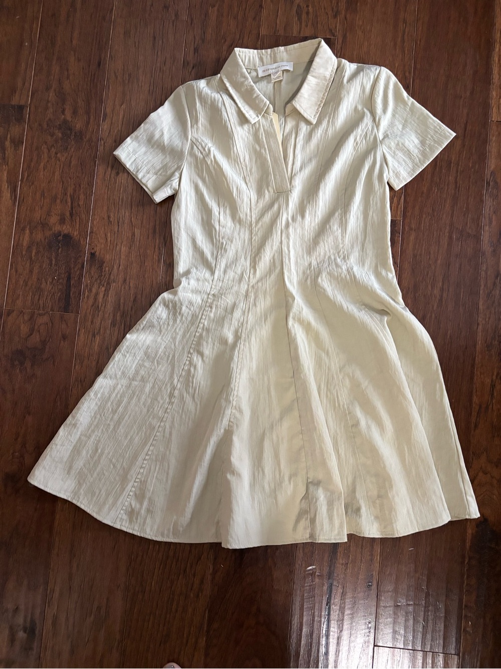 Monteau Light Beige Short-Sleeve Shirt Dress